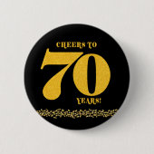 Cheers tot 70 jaar, 70 jaar, OUD Ronde Button 5,7 Cm (Voorkant)