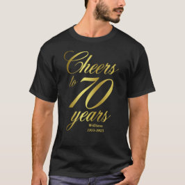 Cheers tot 70 jaar 70e verjaardag t-shirt