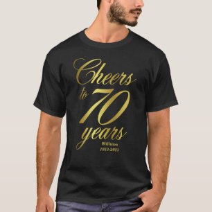 Cheers tot 70 jaar 70e verjaardag t-shirt