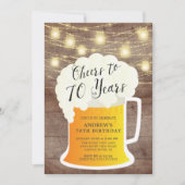 Cheers tot 70 jaar 70th Birthday Uitnodiging (Voorkant)