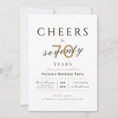 Cheers tot 70 jaar elegante moderne schoolverjaard kaart (Voorkant)