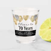 Cheers tot 70 jaar gepersonaliseerde Birthday Shot Shot Glas (Voorkant)