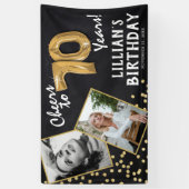 Cheers tot 70 jaar Gold Balloon 2 Foto van zaterda Spandoek (Verticaal)
