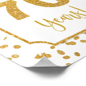 Cheers tot 70 jaar Gold Confetti Birthday Sign Poster (Hoek)