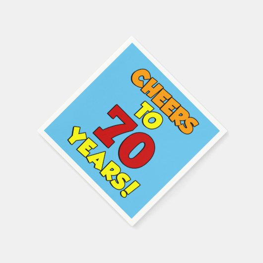 Cheers tot 70 jaar kleurrijke partij servet (Hoek)