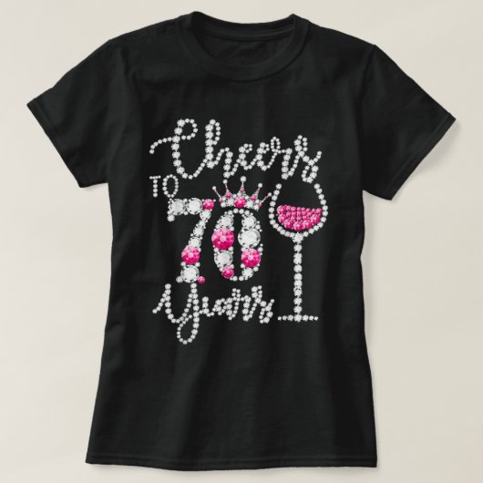 Cheers tot 70 jaar oud cadeau 70e verjaardag konin t-shirt (Design voorkant)