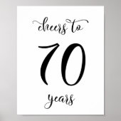 Cheers tot 70 jaar verjaardagsbord poster (Voorkant)