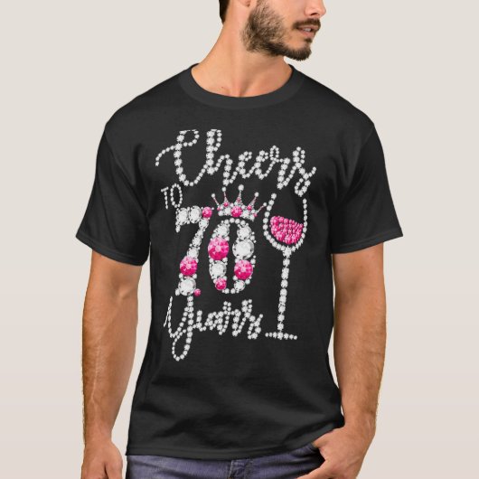 Cheers tot 70-jarige koningin Drink W T-shirt (Voorkant)