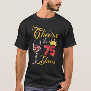 Cheers tot 75 jaar 1948 75th Birthday Wine Diamond T-shirt