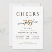 Cheers tot 75 jaar elegante moderne schoolverjaard kaart (Voorkant)