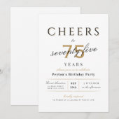 Cheers tot 75 jaar elegante moderne schoolverjaard kaart (Voorkant / Achterkant)