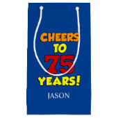 Cheers tot 75 jaar gepersonaliseerd 75e verjaardag klein cadeauzakje (Voorkant)