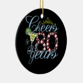 Cheers tot 80 jaar 80 jaar 80 jaar oud dag keramisch ornament (Rechts)