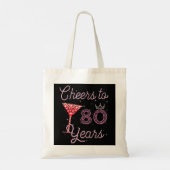 Cheers tot 80 jaar 80 jaar 80 jaar oud dag tote bag (Achterkant)
