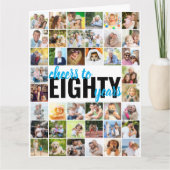 Cheers tot 80 jaar Foto Collage 80e verjaardag Kaart (Voorkant)