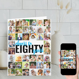 Cheers tot 80 jaar Foto Collage 80e verjaardag Kaart