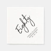 Cheers tot 80 moderne volwassen 80e verjaardag servet (Voorkant)