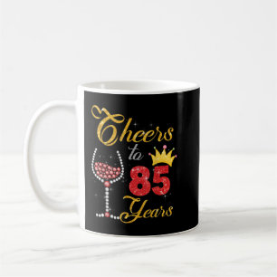 Cheers tot 85 jaar 1937 85th Birthday Wine Diamond Koffiemok