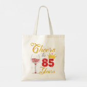 Cheers tot 85 jaar 1937 85th Birthday Wine Diamond Tote Bag (Achterkant)