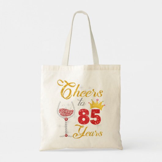 Cheers tot 85 jaar 1937 85th Birthday Wine Diamond Tote Bag (Achterkant)