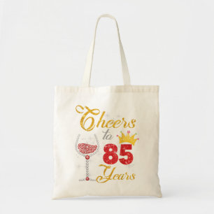Cheers tot 85 jaar 1937 85th Birthday Wine Diamond Tote Bag