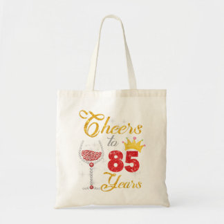 Cheers tot 85 jaar 1937 85th Birthday Wine Diamond Tote Bag