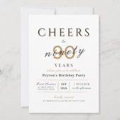 Cheers tot 90 jaar elegante moderne schoolverjaard kaart (Voorkant)