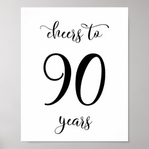 Cheers tot 90 jaar verjaardagsbord poster