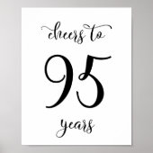 Cheers tot 95 jaar verjaardagsbord poster (Voorkant)