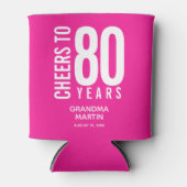 Cheers tot Birthday Years Hot Pink Blikjeskoeler (Voorkant)
