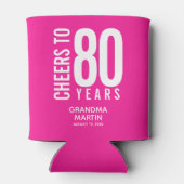Cheers tot Birthday Years Hot Pink Blikjeskoeler (Achterkant)