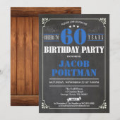 Cheers tot een uitnodiging voor 60 jaar. Retro (Voorkant / Achterkant)