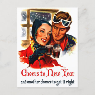 Cheers tot nieuwjaar briefkaart