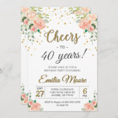 Cheers tot veertig jaar Dames 40e verjaardag Kaart (Voorkant / Achterkant)