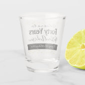 Cheers tot veertig jaar gepersonaliseerd op zondag shot glas (Achterkant)