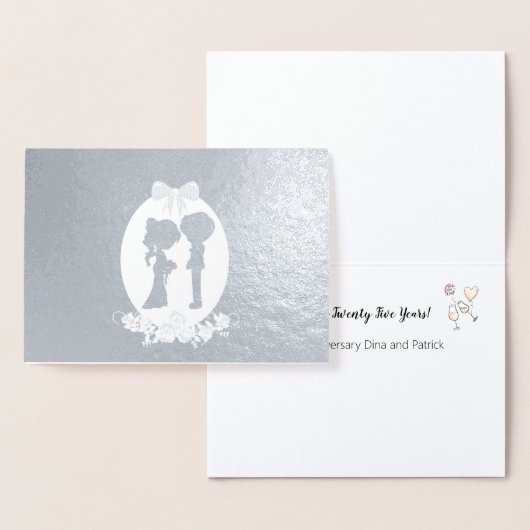 Cheers tot vijfentwintig jaar zilver Jubileum Folie Kaarten (Display)