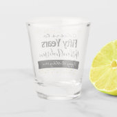 Cheers tot vijftig jaar gepersonaliseerde verjaard shot glas (Achterkant)