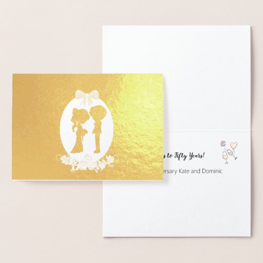 Cheers tot vijftig jaar Golden Jubileum 50 Folie Kaarten (Display)