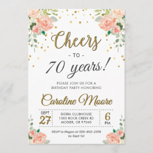 Cheers tot zeventig jaar Dames op de 70ste verjaar Kaart