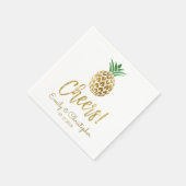 Cheers Tropical Hawaiian Pineapple Wedding White Servetten (Hoek)