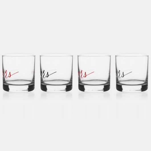 CHEERS! - Twee Kleuren Leuke Typografie met Naam Whisky Glas (Links)