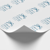 Cheers twenty blue birthday bow name date boho ret cadeaupapier (Hoek)