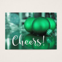 Cheers Typografie Green Toned Ornamenten Gift Labe