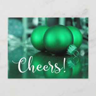 Cheers Typografie Groen Getinte Decoraties Foto Briefkaart
