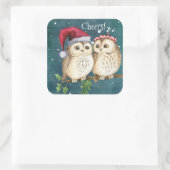 Cheers uit de kerstboompaars vierkante sticker (Tas)