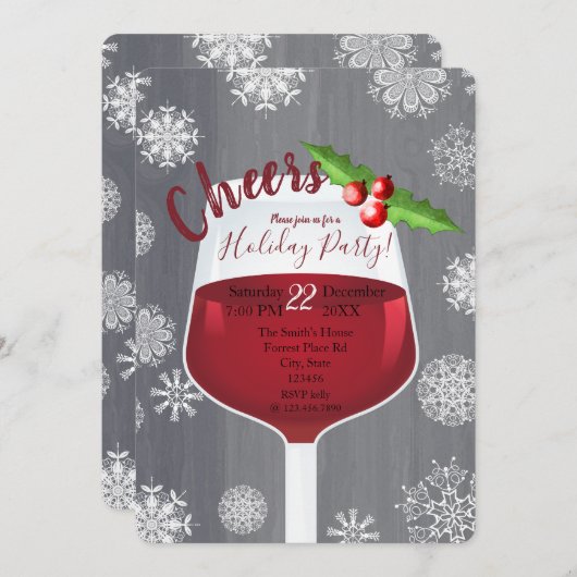 Cheers - Uitnodiging voor feestelijke cocktail (Voorkant / Achterkant)