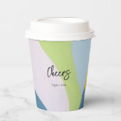 Cheers Uniek kleurenblok abstracte kunst aangepast Papieren Bekers (Voorkant)