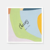 Cheers unieke kleurblok abstracte kunst tekst  servet (Voorkant)