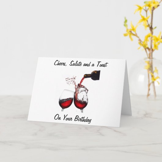 CHEERS, VERKOOP EN TOAST AAN U OP BIRTHDAAG KAART (Gele Bloem)