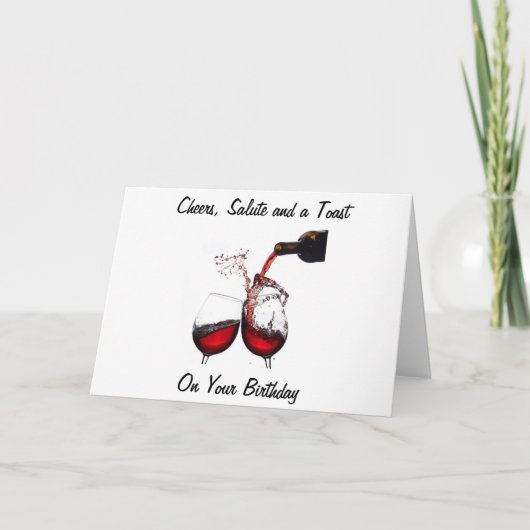 CHEERS, VERKOOP EN TOAST AAN U OP BIRTHDAAG KAART (Voorkant)
